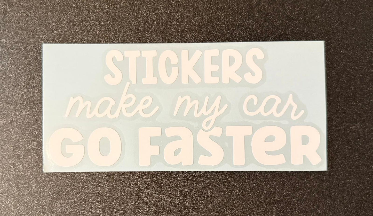 Stickers make my car go faster