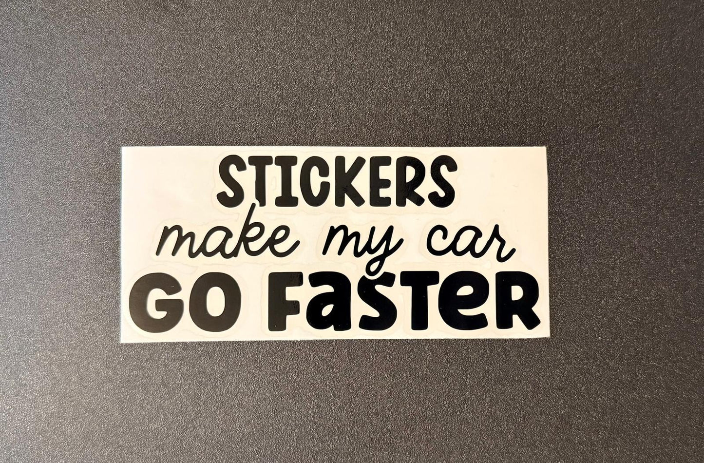 Stickers make my car go faster