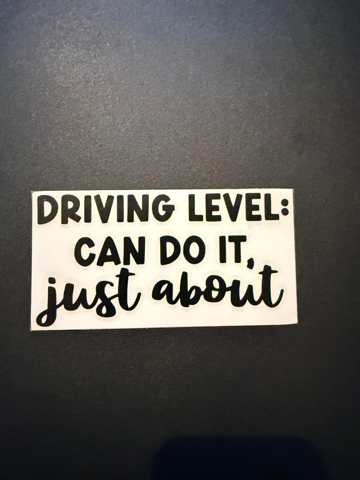 Driving Level Can Do It Just About